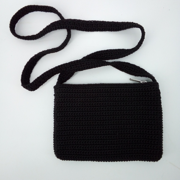 The SAK Black Knit Leather Trio Bundle Small Medium Shoulder Bags Bag Casual - Picture 9 of 16